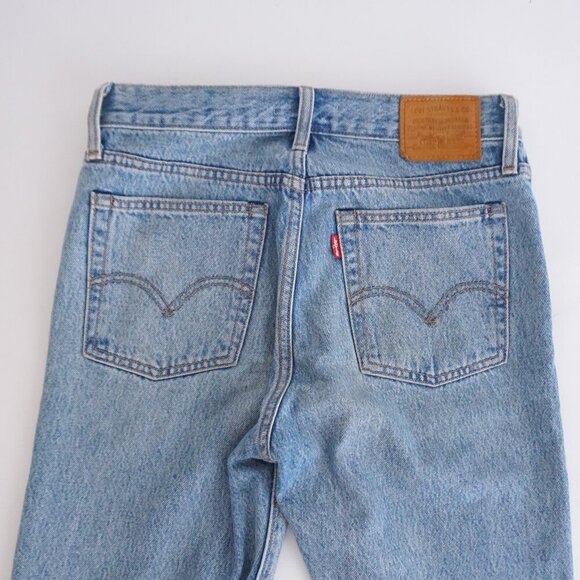 Levi’s Wedgie Fit Jeans Light Wash Straight Waterless 100% Cotton Denim 25 - Picture 14 of 14
